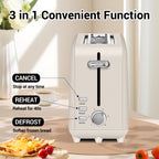 Stainless steel long-slot 2-slice toaster featuring 6 browning levels,10-inch extra-long slots and a removable crumb tray(Oatmeal).
