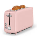 Stainless steel long-slot 2-slice toaster featuring 6 browning levels,10-inch extra-long slots and a removable crumb tray(Pink).