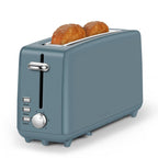 Stainless steel long-slot 2-slice toaster featuring 6 browning levels,10-inch extra-long slots and a removable crumb tray(Blue).