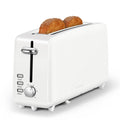 Stainless steel long-slot 2-slice toaster featuring 6 browning levels,10-inch extra-long slots and a removable crumb tray(White).