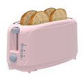 4 Slice Extra Long Slot Toaster with 6 Browning Levels&Defrost/Reheat Functions,Pink