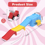 Kids Up and Down Roller Coaster Ride On Toy, Toddler Push Car with Assembly Race Track & Storage Base, Indoor Outdoor Play Equipment,Red