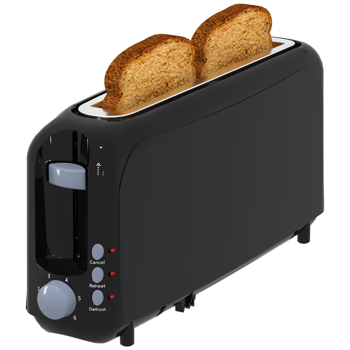 2-Slice Toaster with 10" Extra Long Slot,6 Browning Levels,Removable Crumb Tray,Defrost,Reheat&Cancel Functions,Auto Shut-Off Safety,Yellow