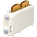2-Slice Toaster with 10" Extra Long Slot,6 Browning Levels,Removable Crumb Tray,Defrost,Reheat&Cancel Functions,Auto Shut-Off Safety,White