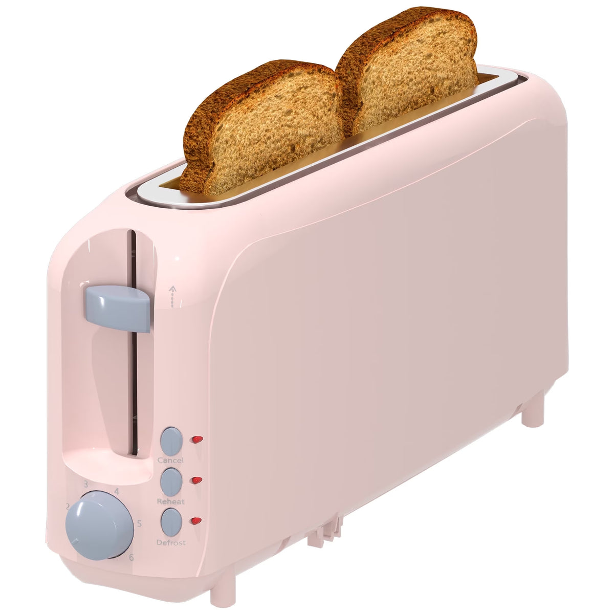 2-Slice Toaster with 10" Extra Long Slot,6 Browning Levels,Removable Crumb Tray,Defrost,Reheat&Cancel Functions,Auto Shut-Off Safety,White