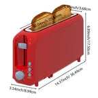 2-Slice Toaster with 10" Extra Long Slot,6 Browning Levels,Removable Crumb Tray,Defrost,Reheat&Cancel Functions,Auto Shut-Off Safety,Red