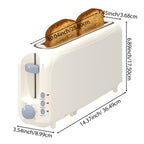 2-Slice Toaster with 10" Extra Long Slot,6 Browning Levels,Removable Crumb Tray,Defrost,Reheat&Cancel Functions,Auto Shut-Off Safety,White