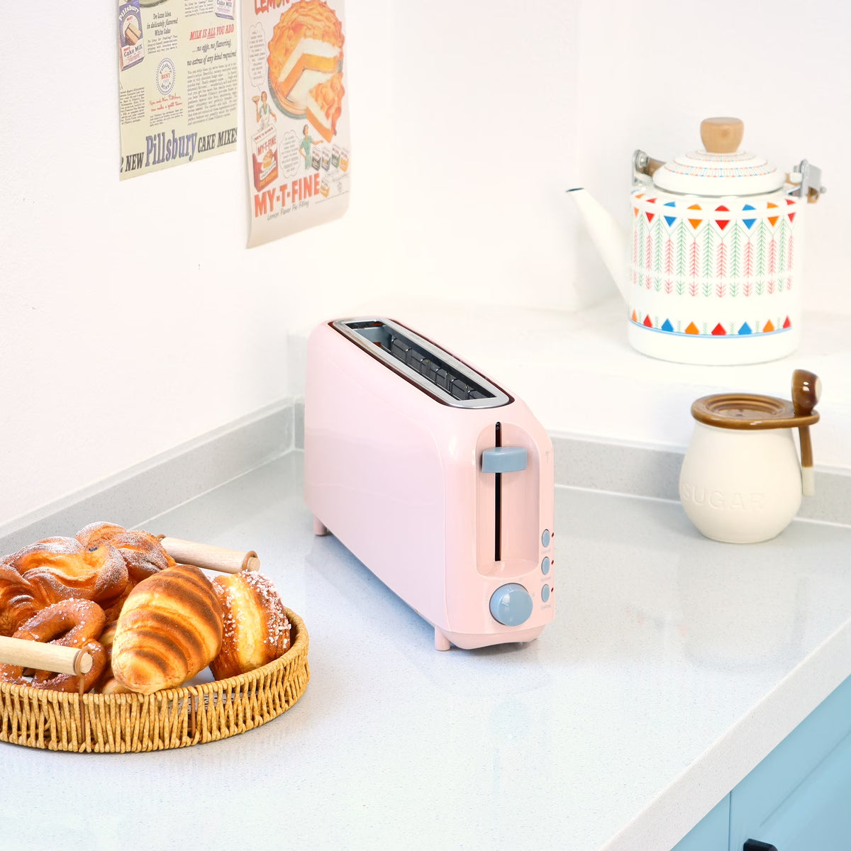 2-Slice Toaster with 10" Extra Long Slot,6 Browning Levels,Removable Crumb Tray,Defrost,Reheat&Cancel Functions,Auto Shut-Off Safety,Pink
