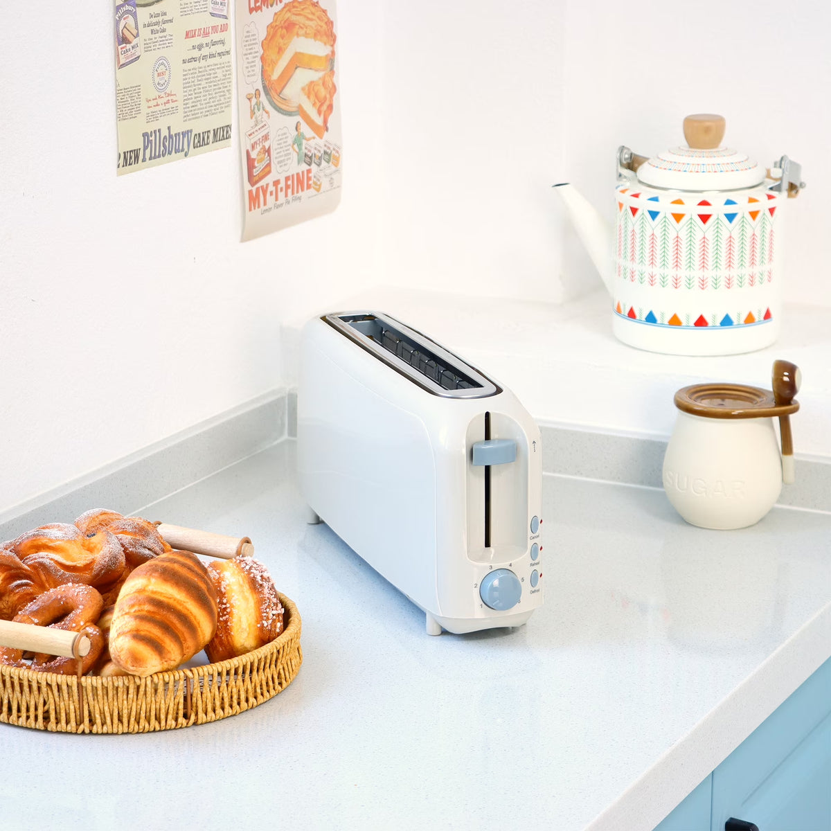 2-Slice Toaster with 10" Extra Long Slot,6 Browning Levels,Removable Crumb Tray,Defrost,Reheat&Cancel Functions,Auto Shut-Off Safety,White