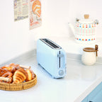 2-Slice Toaster with 10" Extra Long Slot,6 Browning Levels,Removable Crumb Tray,Defrost,Reheat&Cancel Functions,Auto Shut-Off Safety,Blue
